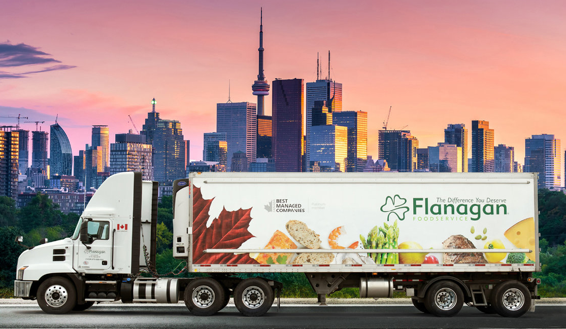 Flanagan Foodservice truck with Toronto Skyline